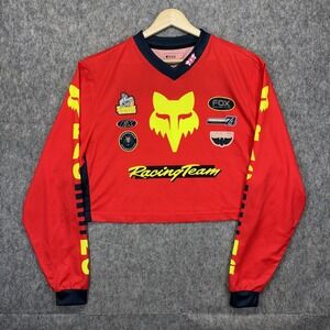 FOX Super Trick Crop Jersey Women's Medium Red Long Sleeve Motocross